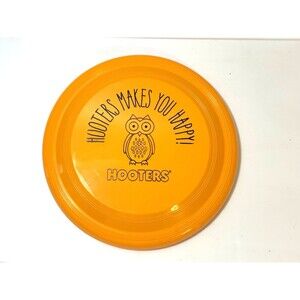 Vintage Hooters Makes You Happy Orange Promotional Advertise Frisbee Flying Disc